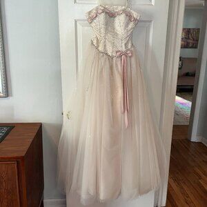 Mori Lee Ivory Beaded Ballgown Size 1/2